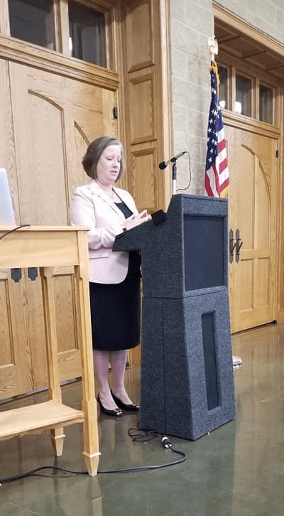 Kelly Paul presenting at Luncheon